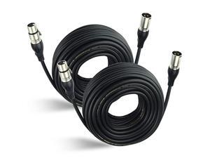 50 Ft XLR Cable 2 Packs Premium DMX Cable Microphone Patch Cable 3Pin XLR Male to Female Black 50 Ft XLR Cable 2 Packs Premium DMX Cable Microphone Patch Cable 3Pin XLR Male to Female Black