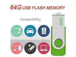 64GB Flash Drive USB Flash Memory Drive Portable Swivel U Disk Memory Stick USB 2.0 Thumb USB Drive 2.0 High Speed Memory Stick Pen for PC/Mac Storage Green 64GB Flash Drive USB Flash Memory Drive Portable Swivel U Disk Memory Stick USB 2.0 Thumb USB Drive 2.0 High Speed Memory Stick Pen for PC/Mac Storage Green