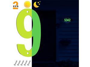 in The Dark House Numbers 9Fluorescent Stainless Steel Address Numbers for House Yard Street438 Inch High Modern House Number with Matching Screws 2 PcsSet in The Dark House Numbers 9Fluorescent Stainless Steel Address Numbers for House Yard Street438 Inch High Modern House Number with Matching Screws 2 PcsSet