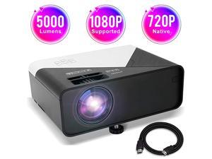 Video Projector 5000 Lux 1920x1080 Supported Full HD Native 720P Mini Movie Projector with Builtin HiFi Sound Speaker Compatible with TV Stick HDMI USB AV DVD for Multimedia Home Theater Video Projector 5000 Lux 1920x1080 Supported Full HD Native 720P Mini Movie Projector with Builtin HiFi Sound Speaker Compatible with TV Stick HDMI USB AV DVD for Multimedia Home Theater