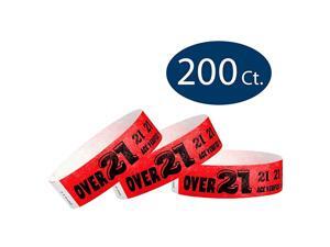 Over 21 Neon Red 34quot Tyvek Wristbands 200 Pack Paper Wristbands for Events Over 21 Neon Red 34quot Tyvek Wristbands 200 Pack Paper Wristbands for Events