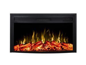 Gibson Living 28 Inch Curved Ventless Heater Electric Fireplace Insert with Multi-function Remote Gibson Living 28 Inch Curved Ventless Heater Electric Fireplace Insert with Multi-function Remote