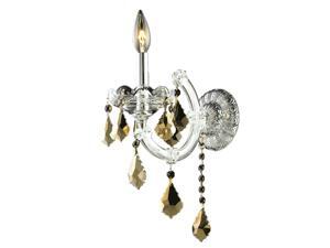 Maria Theresa 1 light Chrome Wall Sconce Golden Teak (Smoky) Royal Cut Crystal Maria Theresa 1 light Chrome Wall Sconce Golden Teak (Smoky) Royal Cut Crystal