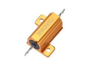 25W 200 Ohm 5% Aluminum Housing Resistor Wirewound Resistor Gold Tone 1 Pcs 25W 200 Ohm 5% Aluminum Housing Resistor Wirewound Resistor Gold Tone 1 Pcs