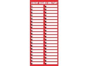 PANDUIT PES-S1 Circuit Breaker Directory Label,13"H x 5.5" W,PK5 PANDUIT PES-S1 Circuit Breaker Directory Label,13"H x 5.5" W,PK5