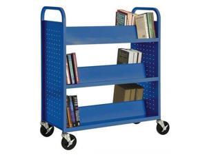 Book Truck,46Hx37W In,6 Shelves,Blue SANDUSKY SV336-06 Book Truck,46Hx37W In,6 Shelves,Blue SANDUSKY SV336-06