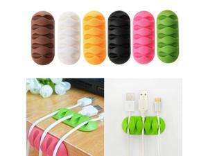TCAM 5-Clip TPR Charger Cable Holder Fixing Device Earphone Cable Winder Organizer TCAM 5-Clip TPR Charger Cable Holder Fixing Device Earphone Cable Winder Organizer
