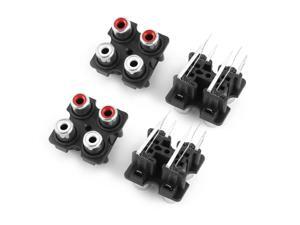 Panel Mounting Audio Video Jack AV Socket 4 Position RCA Female Connectors 4pcs Panel Mounting Audio Video Jack AV Socket 4 Position RCA Female Connectors 4pcs