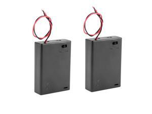2 Pcs Wired ON/OFF Switch 3 x AA 4.5V Battery Holder Case w Cover 2 Pcs Wired ON/OFF Switch 3 x AA 4.5V Battery Holder Case w Cover