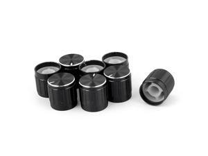 8pcs 6mm Hole Dia Metal Round Lamp Dimmer Rotary Switch Knob Control Cap Black 8pcs 6mm Hole Dia Metal Round Lamp Dimmer Rotary Switch Knob Control Cap Black
