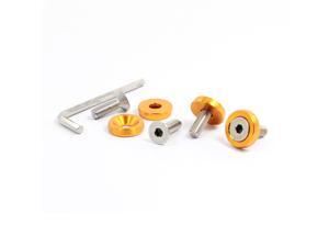 Unique Bargains 4 Pcs Round Cap License Plate Bolt Screw Cover Cap Gold Tone for Van Car Truck Unique Bargains 4 Pcs Round Cap License Plate Bolt Screw Cover Cap Gold Tone for Van Car Truck