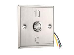 Door Release Button Push to Exit Resettable NO/NC/COM Switch Panel with LED Indicator for Access Control 86mmx86mm 12V Stainless Steel Door Release Button Push to Exit Resettable NO/NC/COM Switch Panel with LED Indicator for Access Control 86mmx86mm 12V Stainless Steel