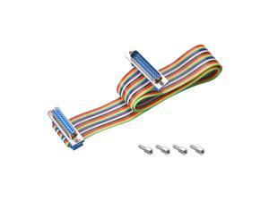 IDC Rainbow Wire Flat Ribbon Cable DB25 Male to DB25 Female Connector 2.54mm Pitch 19.7inch Length IDC Rainbow Wire Flat Ribbon Cable DB25 Male to DB25 Female Connector 2.54mm Pitch 19.7inch Length