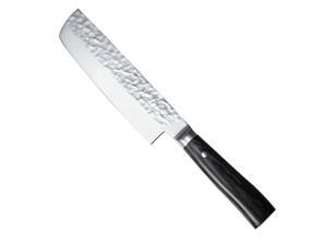 hecef 7Inch Nakiri Knife 5MoV15 Stainless Steel Forged Steel,Closer Hardness To Damascus Knife With HRC 58-62 hecef 7Inch Nakiri Knife 5MoV15 Stainless Steel Forged Steel,Closer Hardness To Damascus Knife With HRC 58-62