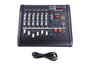 Pro 6 Channel Powered Audio Mixer power mixing Amplifier Amp 16DSP w/ USB Slot Pro 6 Channel Powered Audio Mixer power mixing Amplifier Amp 16DSP w/ USB Slot