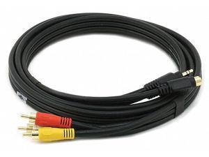 Monoprice 6ft S-Video|3.5mm Stereo to Composite RCA|RCA Stereo Combo 22AWG Cable (Gold Plated) Monoprice 6ft S-Video|3.5mm Stereo to Composite RCA|RCA Stereo Combo 22AWG Cable (Gold Plated)