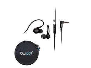 nuforce hem dynamic noise isolating inear monitor earphones builtin microphone, inline remote charcoal black includes blucoil portable headphone hard case nuforce hem dynamic noise isolating inear monitor earphones builtin microphone, inline remote charcoal black includes blucoil portable headphone hard case