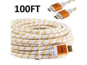 PREMIUM HDMI CABLE 100FT For 3D DVD PS3 HDTV XBOX LCD HD TV 1080P v1.4 White US PREMIUM HDMI CABLE 100FT For 3D DVD PS3 HDTV XBOX LCD HD TV 1080P v1.4 White US