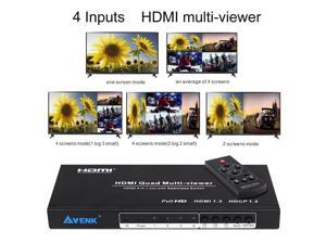 AVENK Quad Multi-Viewer 4x1 HDMI Switcher 4 Ports with Seamless Switch and IR... AVENK Quad Multi-Viewer 4x1 HDMI Switcher 4 Ports with Seamless Switch and IR...