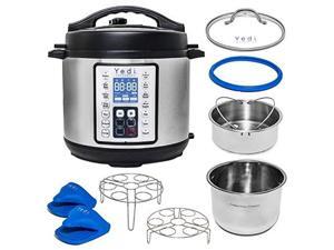 yedi total package 8 qt 9in1 instant programmable xl pressure cooker, deluxe accessory kit, recipes & 2yr warranty. pressure cook, slow cook, saut, egg, rice cooker, yogurt, steamer, hot pot yedi total package 8 qt 9in1 instant programmable xl pressure cooker, deluxe accessory kit, recipes & 2yr warranty. pressure cook, slow cook, saut, egg, rice cooker, yogurt, steamer, hot pot
