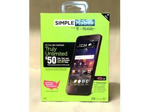 NEW Simple Mobile ZTE ZFIVE G Black 16GB 4G LTE Smartphone by T-Mobile Z557BL NEW Simple Mobile ZTE ZFIVE G Black 16GB 4G LTE Smartphone by T-Mobile Z557BL