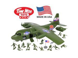 TimMee Plastic Army Men C130 Playset -27pc Giant Military Airplane Made in USA TimMee Plastic Army Men C130 Playset -27pc Giant Military Airplane Made in USA