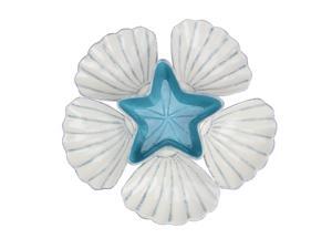 6-PC Blue and White Starfish With Seashells Serving Platter Set - 14" 6-PC Blue and White Starfish With Seashells Serving Platter Set - 14"