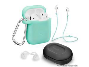Airpods Accessories Set, Filoto Airpods Waterproof Silicone Case Cover with Keychain/Strap/Earhooks/Accessories Storage Travel Box for Apple Airpod (Mint Green) Airpods Accessories Set, Filoto Airpods Waterproof Silicone Case Cover with Keychain/Strap/Earhooks/Accessories Storage Travel Box for Apple Airpod (Mint Green)
