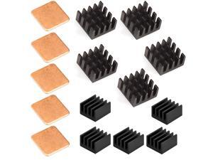 Easycargo 15 pcs Raspberry Pi Heatsink Kit Aluminum + Copper + 3M 8810 thermal conductive adhesive tape for cooling cooler Raspberry Pi 3 B+, Pi 3 B, Pi 2, Pi Model B+ Easycargo 15 pcs Raspberry Pi Heatsink Kit Aluminum + Copper + 3M 8810 thermal conductive adhesive tape for cooling cooler Raspberry Pi 3 B+, Pi 3 B, Pi 2, Pi Model B+