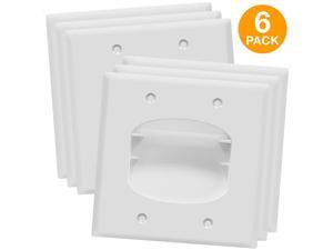 TOPGREENER Recessed Scoop Low Voltage Cable Wall Plate for Home Theaters, Durable Polycarbonate Thermoplastic, Standard Size 2-Gang, White (6 Pack) TG8882-6PCS TOPGREENER Recessed Scoop Low Voltage Cable Wall Plate for Home Theaters, Durable Polycarbonate Thermoplastic, Standard Size 2-Gang, White (6 Pack) TG8882-6PCS