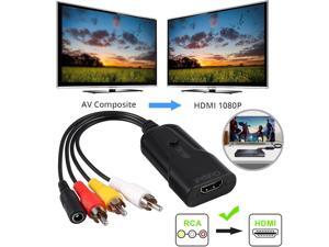 RCA to HDMI Converter Composite CVBS Adapter W/Audio USB Cable For VHS VCR DVD RCA to HDMI Converter Composite CVBS Adapter W/Audio USB Cable For VHS VCR DVD