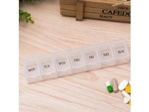 Plastic Rectangle 7 Compartments Weekly Capsule Pill Holder Storage Box Case Organizer for Home Travel Medicine Dispenser White Plastic Rectangle 7 Compartments Weekly Capsule Pill Holder Storage Box Case Organizer for Home Travel Medicine Dispenser White