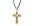 Stainless Steel Large Cross Pendant with Yellow-White Carbon Fiber inlay on adjustable Black cord - image 1