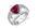 Glam Trillion Cut 2.50 Carats Ruby CZ Diamond Ring in Sterling Silver Size 5 - image 1