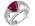 Glam Trillion Cut 2.50 Carats Ruby CZ Diamond Ring in Sterling Silver Size 5 - image 3