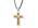 Stainless Steel Large Cross Pendant with Yellow-White Carbon Fiber inlay on adjustable Black cord - image 3