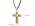 Stainless Steel Large Cross Pendant with Yellow-White Carbon Fiber inlay on adjustable Black cord - image 4
