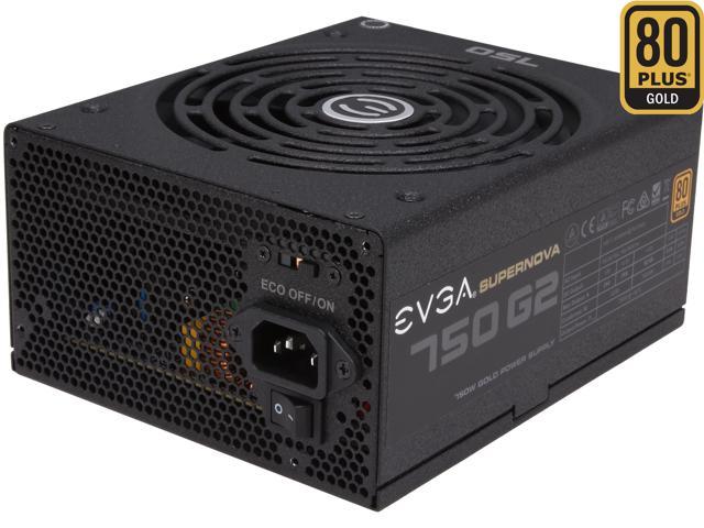 EVGA SuperNOVA 750 G2 220-G2-0750-XR 750W ATX12V / EPS12V SLI Ready 80 PLUS GOLD Certified Full Modular Power Supply Intel 4th Gen CPU Compatible 10 Year Warranty