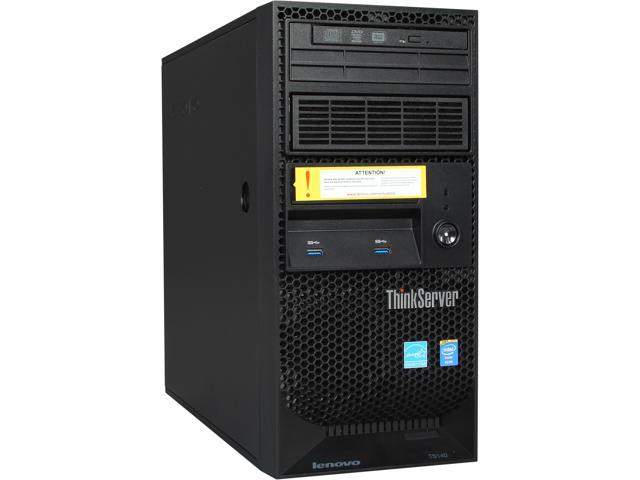 Lenovo ThinkServer TS140 Tower Server System Intel Xeon E3-1225 v3 3.2GHz 4GB DDR3 1600 1 x 500GB 7200RPM 3.5 inch None 70A4001MUX