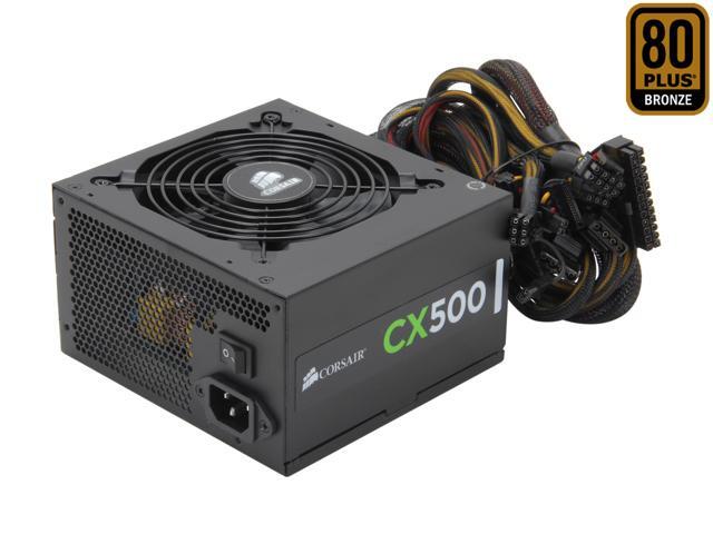 CORSAIR Builder Series CX500 500W ATX12V v2.3 80 PLUS BRONZE Certified Active PFC Power Supply