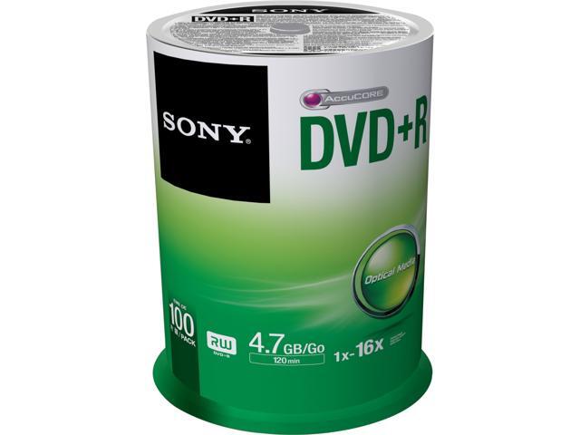 SONY 4.7GB 16X DVD+R 100 Packs Spindle Spindle Disc Model 100dpr47sp
