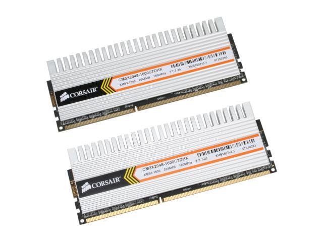 CORSAIR XMS3 DHX 4GB(2 x 2GB) 240-Pin DDR3 SDRAM DDR3 1600 (PC3 12800) Dual Channel Kit Desktop Memory