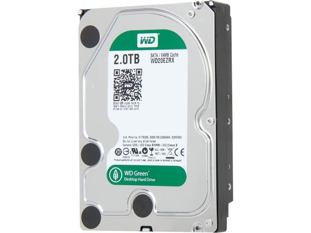 Western Digital WD Green WD20EZRX 2TB IntelliPower 64MB Cache SATA 6.0Gb/s 3.5 inch Internal Hard Drive Bare Drive