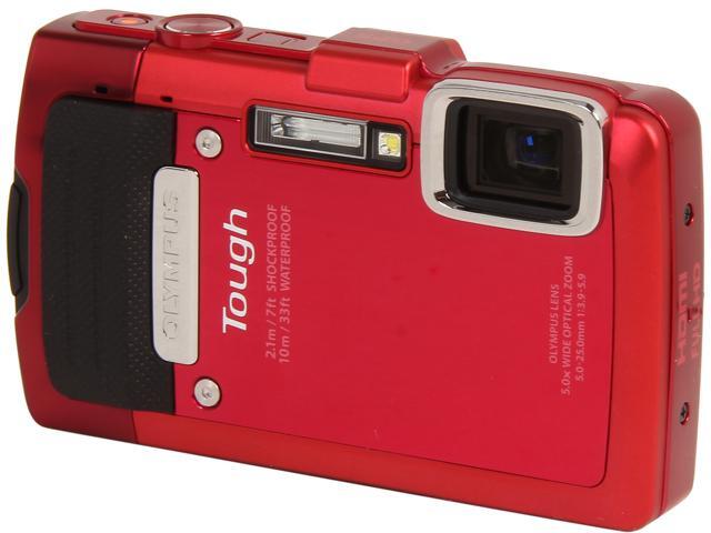 OLYMPUS TG-830 iHS V104130RU000 Red 16 MP 5X Optical Zoom Waterproof Shockproof Wide Angle Digital Camera HDTV Output    