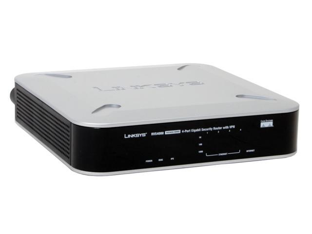 Cisco Small Business RVS4000 Gigabit Security Router with VPN 1 x RJ45 WAN Ports 4 x 10/100/1000Mbps LAN Ports