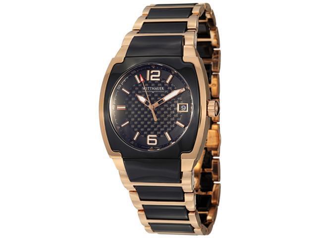 Wittnauer 12B100 Black Ceramic Carbon Fiber Dial Sapphire Crystal Mens Watch