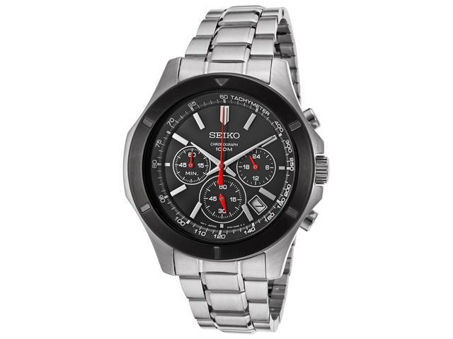 Seiko SSB111 Men's Quartz Chronograph Black Dial Stainless Steel Watch