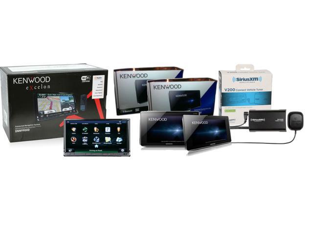 Kenwood DNN990HD and TWO LZ-T700 7 inch Capacitive Touchscreen Displays with SiriusXM SXV200V1 Sirius Tuner Bundle   
