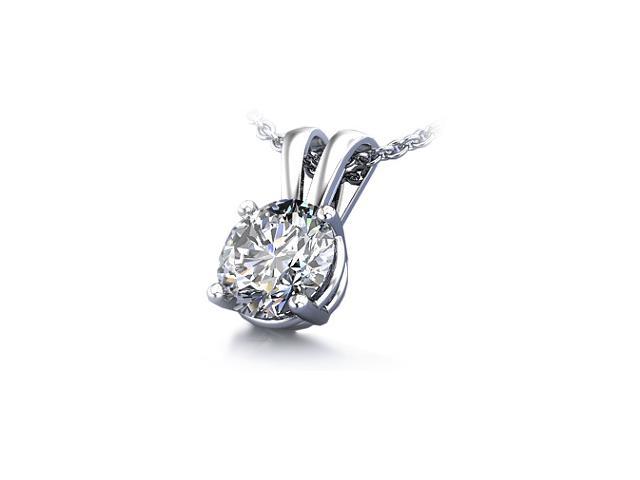 2.00CTW Created Diamond Pendant in Solid 14K White Gold