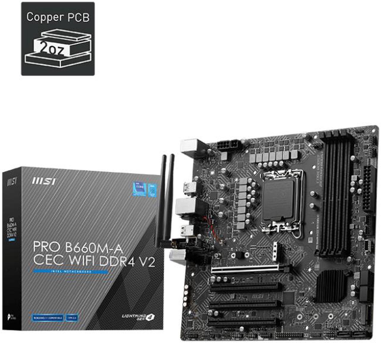 Msi Pro Pro B M A Cec Wifi Ddr V Lga Sata Gb S Matx